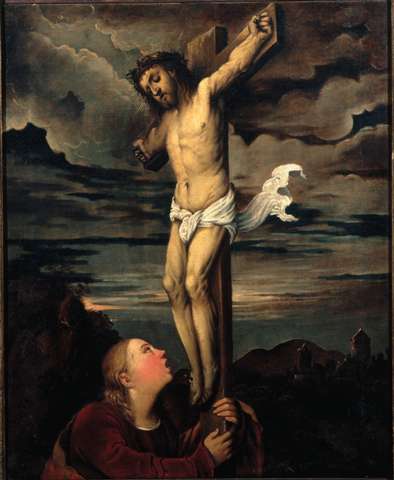 Girolamo Romanino, Crocifisso e la Maddalena, Pinacoteca Tosio Martinengo di Brescia